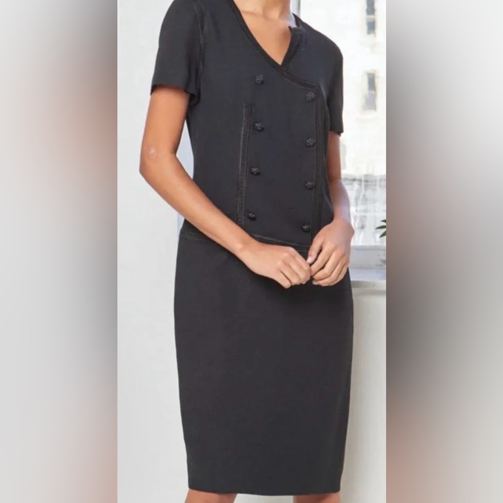 CHANEL Navy Blue Short Sleeve Dress